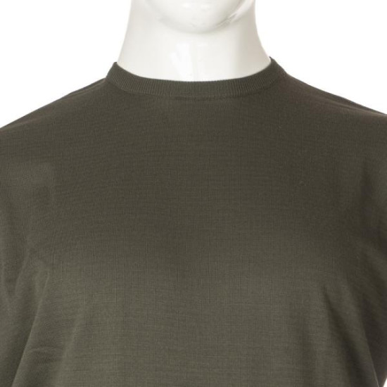 Μπλούζα πλεκτή μονόχρωμη λαιμόκοψη - Dark Olive Green Μπλούζα πλεκτή μονόχρωμη λαιμόκοψη - Dark Olive Green
