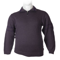 Μάλλινη πλεκτή μπλούζα polo με φερμουάρ - Palatinate Purple Μάλλινη πλεκτή μπλούζα polo με φερμουάρ - Palatinate Purple