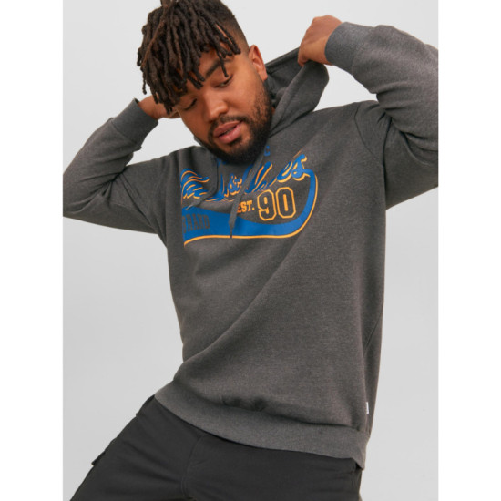 Jack & Jones Elogo Sweat Hoodie με μεταξοτυπία - ΓΚΡΙ