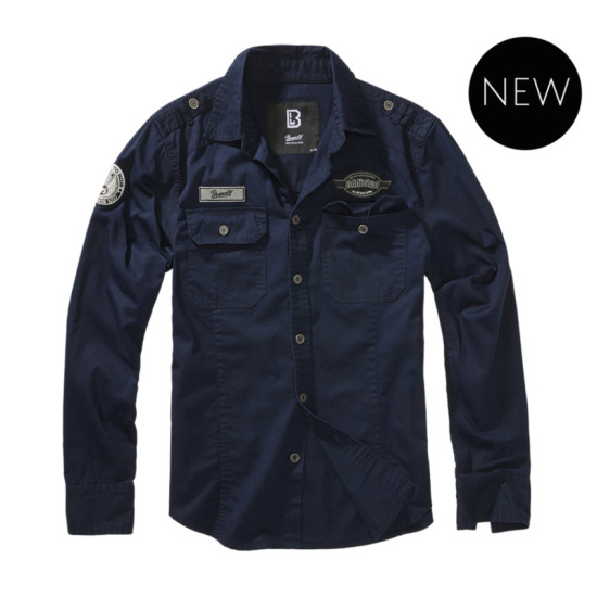 Luis vintage shirt by Brandit - NAVY BLUE Luis vintage shirt by Brandit - NAVY BLUE