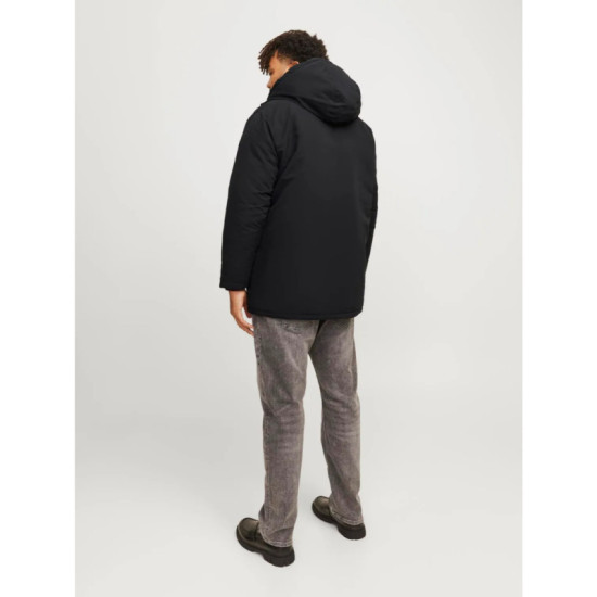 Jack & Jones Loop Parka Jacket - Black Rock Jack & Jones Loop Parka Jacket - Black Rock