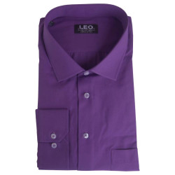 Πουκάμισο μονόχρωμο με μακρύ μανίκι - Dark Violet Πουκάμισο μονόχρωμο με μακρύ μανίκι - Dark Violet