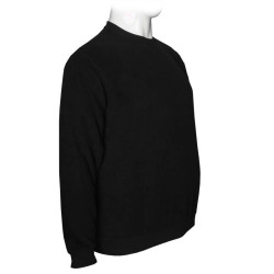 Μακρυμάνικη μπλούζα wool feel με suede λεπτομέρειες,της Leo Collection - Black Μακρυμάνικη μπλούζα wool feel με suede λεπτομέρειες,της Leo Collection - Black