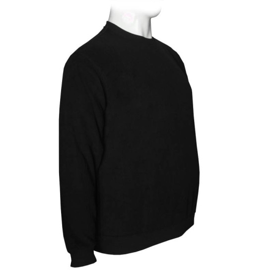 Μακρυμάνικη μπλούζα wool feel με suede λεπτομέρειες,της Leo Collection - Black