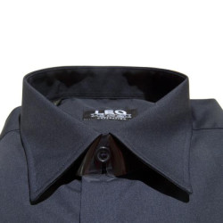 Πουκάμισο μονόχρωμο με μακρύ μανίκι - NAVY BLUE Πουκάμισο μονόχρωμο με μακρύ μανίκι - NAVY BLUE