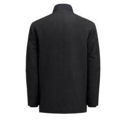 Μάλλινο Ημίπαλτο Jack&Jones με κουμπιά και φερμουάρ στην πατιλέτα - Black Μάλλινο Ημίπαλτο Jack&Jones με κουμπιά και φερμουάρ στην πατιλέτα - Black