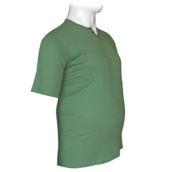 Βαμβακερό t-shirt φλάμα μονόχρωμο τύπου button ve - Highland Βαμβακερό t-shirt φλάμα μονόχρωμο τύπου button ve - Highland