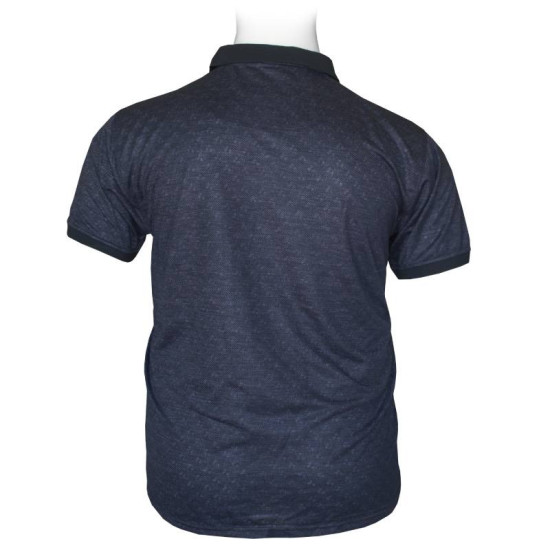 Polo jacquard με τσέπη και κοντό μανίκι by Leo Collection - Dark Blue