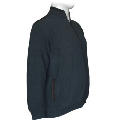 Ζακέτα βαμβακερή wool feel με κεντητές λεπτομέρειες - Dark Blue Ζακέτα βαμβακερή wool feel με κεντητές λεπτομέρειες - Dark Blue