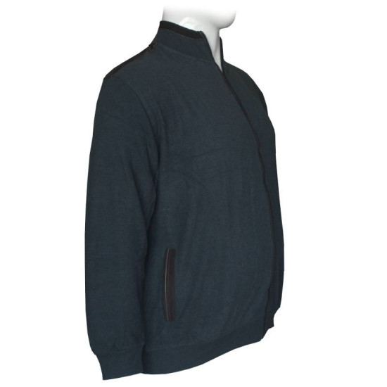 Ζακέτα βαμβακερή wool feel με κεντητές λεπτομέρειες - Dark Blue Ζακέτα βαμβακερή wool feel με κεντητές λεπτομέρειες - Dark Blue