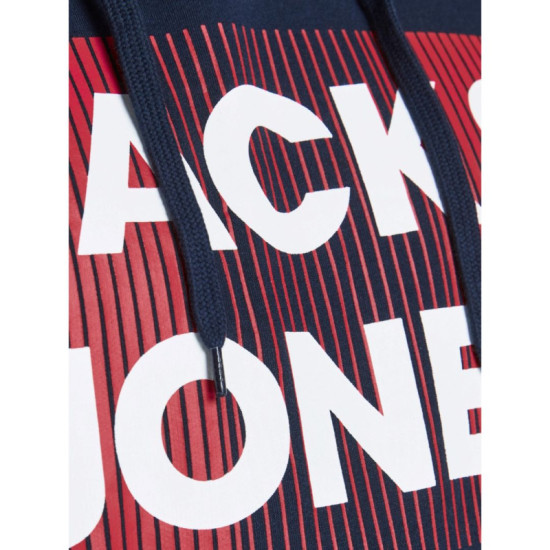 Hoodie φούτερ με μεταξοτυπία Jack & Jones +Fit - Navy Blazer Hoodie φούτερ με μεταξοτυπία Jack & Jones +Fit - Navy Blazer