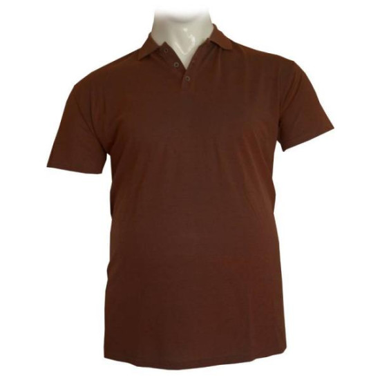 Polo πικέ κοντομάνικο μονόχρωμο - Dark Tan Polo πικέ κοντομάνικο μονόχρωμο - Dark Tan