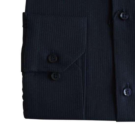 Easy iron μακρυμάνικο ριγέ πουκάμισο - Dark Blue Easy iron μακρυμάνικο ριγέ πουκάμισο - Dark Blue