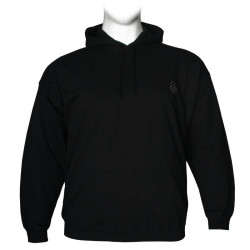 Hoodie φούτερ μονόχρωμο με patch στο στήθος - Black Hoodie φούτερ μονόχρωμο με patch στο στήθος - Black