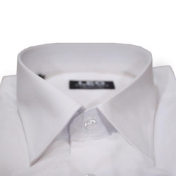 Πουκάμισο μονόχρωμο με μακρύ μανίκι - ΛΕΥΚΟ Πουκάμισο μονόχρωμο με μακρύ μανίκι - ΛΕΥΚΟ