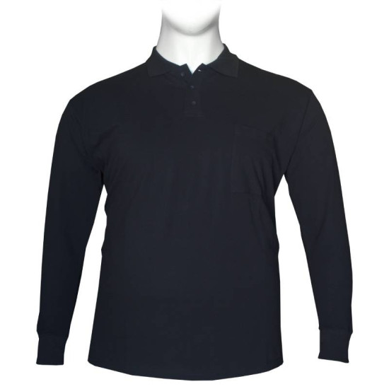 Polo πικέ μονόχρωμη με τσέπη - NAVY BLUE Polo πικέ μονόχρωμη με τσέπη - NAVY BLUE