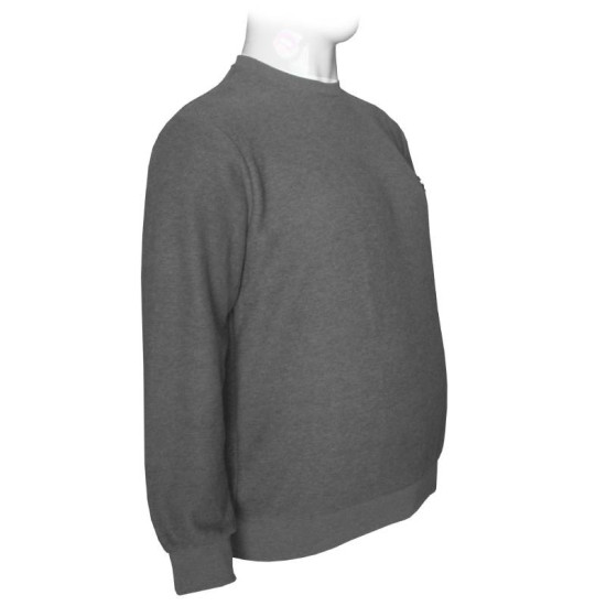 Μπλούζα λαιμόκοψη wool feel με δερμάτινο patch,της Leo Collection - SHARK SKIN
