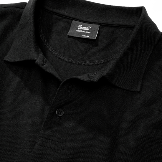 Ελαστικό Βαμβακερό Polo χωρίς τσέπη,της Brandit - Black Ελαστικό Βαμβακερό Polo χωρίς τσέπη,της Brandit - Black