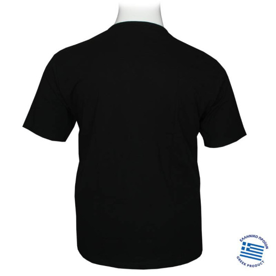 Βαμβακερό t-shirt φλάμα μονόχρωμο τύπου button ve,by LTG - Black Βαμβακερό t-shirt φλάμα μονόχρωμο τύπου button ve,by LTG - Black