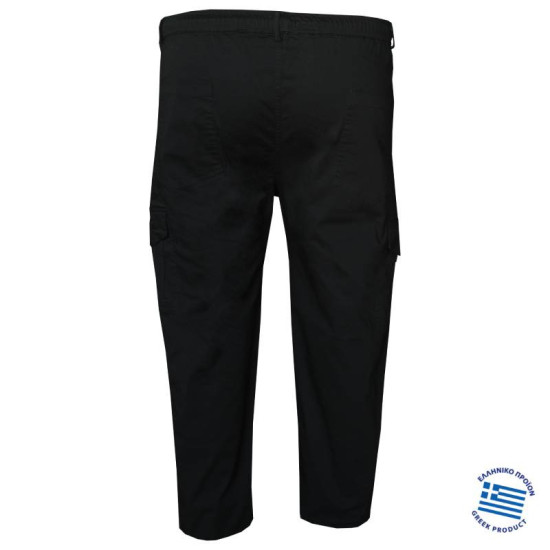 Ελαστική καπαρτινέ cargo παντελόνα της Leo Collection - Black Rock Ελαστική καπαρτινέ cargo παντελόνα της Leo Collection - Black Rock