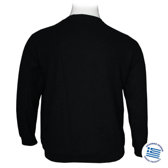 Μπλούζα λαιμόκοψη wool feel της Leo Collection - Black