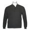 Βαμβακερή μπλούζα Polo wool feel της Leo Collection,με suede λεπτομέρειες - Anthracite
