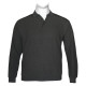 Βαμβακερή μπλούζα Polo wool feel της Leo Collection,με suede λεπτομέρειες - Anthracite