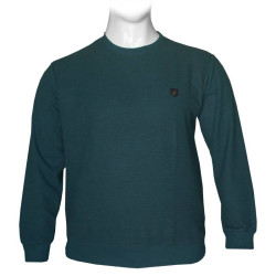 Μπλούζα λαιμόκοψη wool feel με δερμάτινο patch,της Leo Collection - Petrol Μπλούζα λαιμόκοψη wool feel με δερμάτινο patch,της Leo Collection - Petrol
