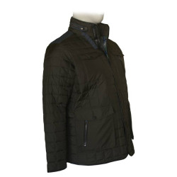 Καπιτονέ Jacket με Denim λεπτομέρειες - Dark Olive Green Καπιτονέ Jacket με Denim λεπτομέρειες - Dark Olive Green