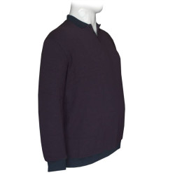 Βαμβακερή μπλούζα Polo wool feel με κέντημα στο στήθος - Twilight Purple Βαμβακερή μπλούζα Polo wool feel με κέντημα στο στήθος - Twilight Purple