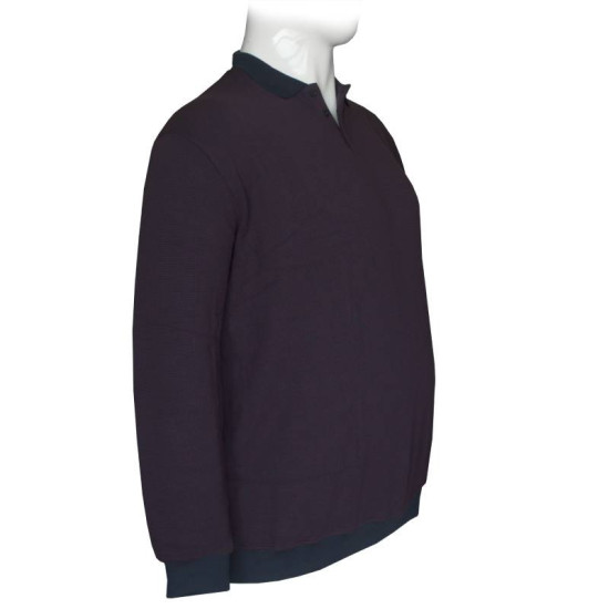 Βαμβακερή μπλούζα Polo wool feel με κέντημα στο στήθος - Twilight Purple