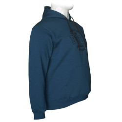 Hoodie φούτερ τρίκλωνη με κέντημα της Leo Collection - Indigo blue Hoodie φούτερ τρίκλωνη με κέντημα της Leo Collection - Indigo blue