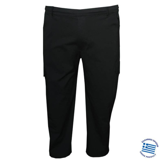 Ελαστική καπαρτινέ cargo παντελόνα της Leo Collection - Black Rock Ελαστική καπαρτινέ cargo παντελόνα της Leo Collection - Black Rock