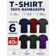 6Pack T-shirt Προσφορά 3+3 - Black,Charcoal,Forest Green,Dark Blue,Maroon,Purple 6Pack T-shirt Προσφορά 3+3 - Black,Charcoal,Forest Green,Dark Blue,Maroon,Purple
