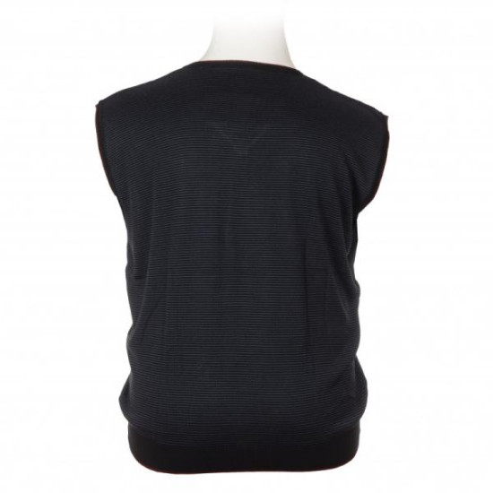 Καζακα πλεκτη ριγε με βε - Black/Indigo Καζακα πλεκτη ριγε με βε - Black/Indigo