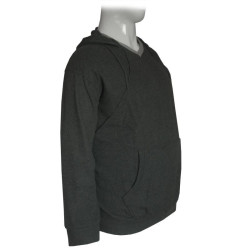 Hoodie wool feelkingsize με κεντητή λεπτομέρεια στο στήθος - Anthracite Hoodie wool feelkingsize με κεντητή λεπτομέρεια στο στήθος - Anthracite