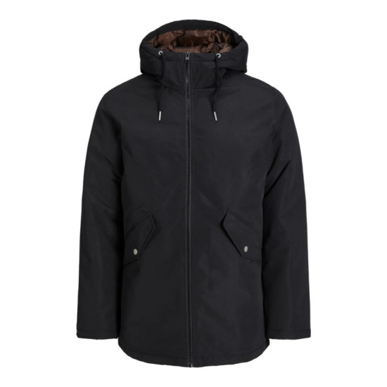 Jack & Jones Loop Parka Jacket - Black Rock Jack & Jones Loop Parka Jacket - Black Rock