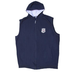 Γιλέκο φούτερ με patch και επενδυμένη κουκούλα - Dark Blue Γιλέκο φούτερ με patch και επενδυμένη κουκούλα - Dark Blue