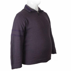 Μάλλινη πλεκτή μπλούζα polo με φερμουάρ - Palatinate Purple Μάλλινη πλεκτή μπλούζα polo με φερμουάρ - Palatinate Purple