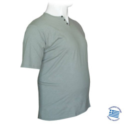 Βαμβακερό t-shirt φλάμα μονόχρωμο τύπου button ve,by LTG - Pistachio Βαμβακερό t-shirt φλάμα μονόχρωμο τύπου button ve,by LTG - Pistachio