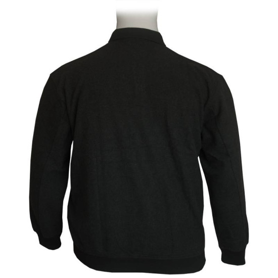 Βαμβακερή μπλούζα Polo wool feel με κέντημα στο στήθος - Anthracite Βαμβακερή μπλούζα Polo wool feel με κέντημα στο στήθος - Anthracite