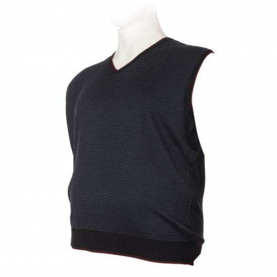 Καζακα πλεκτη ριγε με βε - Black/Indigo Καζακα πλεκτη ριγε με βε - Black/Indigo