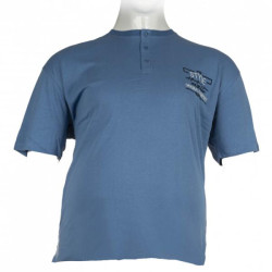 T-shirt button ve βαμβακερό με κέντημα by LTG - Havelock Blue