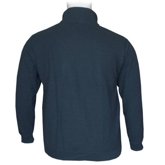 Βαμβακερή ζακέτα wool feel με μεταλλικό patch και γιακά,της Leo Collection - Dark Blue Βαμβακερή ζακέτα wool feel με μεταλλικό patch και γιακά,της Leo Collection - Dark Blue