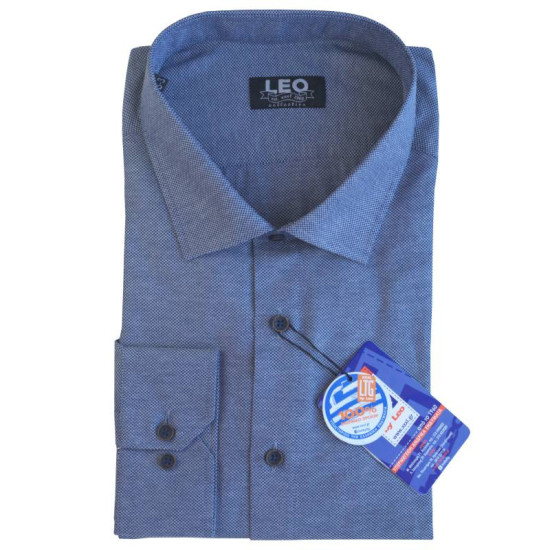 Πουκάμισο Oxford μακρυμάνικο με γιακά τύπου Rex, της Leo Collection - Navy Blazer Πουκάμισο Oxford μακρυμάνικο με γιακά τύπου Rex, της Leo Collection - Navy Blazer