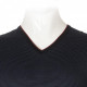 Καζακα πλεκτη ριγε με βε - Black/Indigo Καζακα πλεκτη ριγε με βε - Black/Indigo