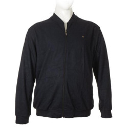 Βαμβακερή ζακέτα wool feel με μεταλλικό patch - Dark Blue Βαμβακερή ζακέτα wool feel με μεταλλικό patch - Dark Blue