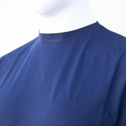T-shirt βαμβακερό μονόχρωμο με διακριτικό κέντημα - Dark Blue T-shirt βαμβακερό μονόχρωμο με διακριτικό κέντημα - Dark Blue