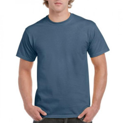Μονόχρωμο βαμβακερό t-shirt - Indigo