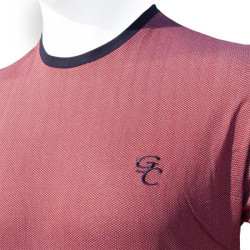 T-shirt μακό βαμβακερό με κέντημα και λάστιχο κάτω - Red T-shirt μακό βαμβακερό με κέντημα και λάστιχο κάτω - Red